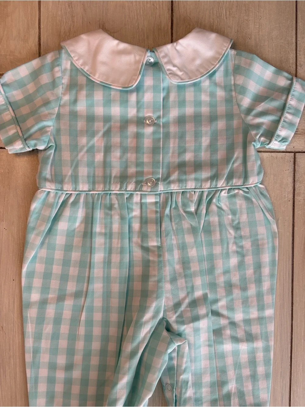 Banana Split Boutique Blue White Pumpkin Train One Piece Romper Fall